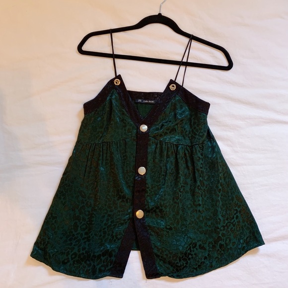 Zara Tops - Zara green cheetah print camisole